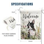 Floral Boston Terrier Garden Flag for Dogs