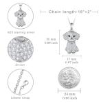 Sterling Silver Maltese Dog Necklace for Women