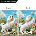 BlissYard Spring Maltese Dog Garden Flag