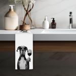 Funny Great Dane Wine Kitchen Towels for Dog Lovers