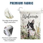Floral Boston Terrier Garden Flag for Dogs