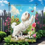 BlissYard Spring Maltese Dog Garden Flag