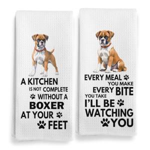 Boxer Dog Kitchen Towels - Fun Decorative Set