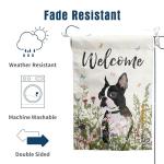 Floral Boston Terrier Garden Flag for Dogs