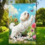 BlissYard Spring Maltese Dog Garden Flag