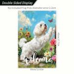 BlissYard Spring Maltese Dog Garden Flag