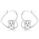 Schnauzer Hoop Earrings in Sterling Silver