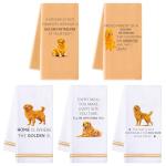 Funny Golden Retriever Dish Towels – 5 Pack