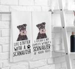 Schnauzer Kitchen Towels and Dishcloths Set