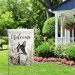 Floral Boston Terrier Garden Flag for Dogs