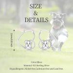 Schnauzer Hoop Earrings in Sterling Silver
