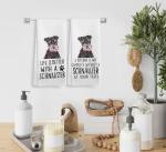 Schnauzer Kitchen Towels and Dishcloths Set