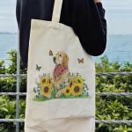Sunflower Dog Tote Bag for Dog Lovers