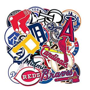 MLB Team Logo Stickers - Waterproof Vinyl 30 Pack