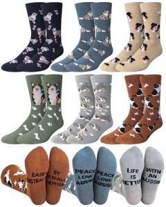 Funny Cotton Socks for Dog Lovers - 6 Pairs