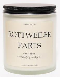Rottweiler Candle Gift for Dog Moms