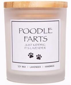 Poodle Themed Lavender Scented Candle Gift