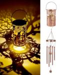 German Shepherd Wind Chimes with Solar Lanterns