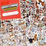 100 Waterproof Basset Hound Stickers Pack