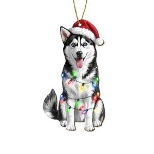 Siberian Husky Wooden Ornament for Dog Lovers