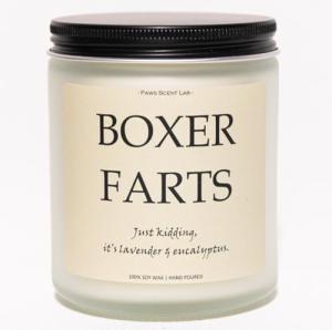 Boxer Dog Candle Gift with Lavender & Eucalyptus