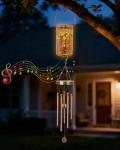 German Shepherd Wind Chimes with Solar Lanterns