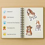 100 Waterproof Basset Hound Stickers Pack