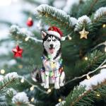 Siberian Husky Wooden Ornament for Dog Lovers