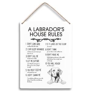 Labrador House Rules Wooden Sign for Dog Lovers