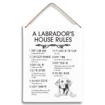 Labrador House Rules Wooden Sign for Dog Lovers