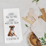 Funny Boxer Dog Dish Towels Set of 2