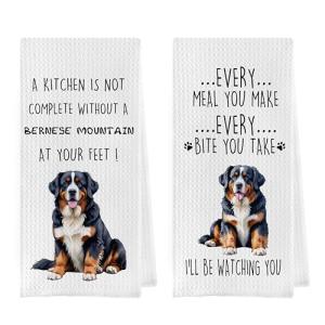 Funny Bernese Mountain Dog Dish Towels Set