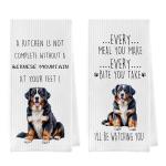 Funny Bernese Mountain Dog Dish Towels Set