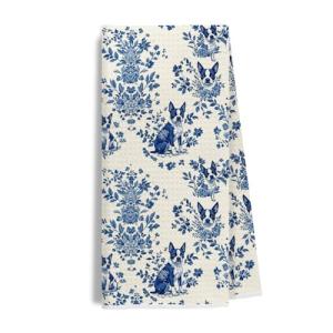 Chinoiserie Boston Terrier Kitchen Towels Set