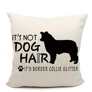 Border Collie Glitter Throw Pillow Cover