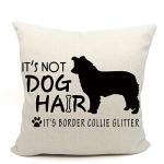 Border Collie Glitter Throw Pillow Cover