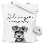 Schnauzer Mom Canvas Tote Bag for Dog Lovers