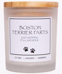 Boston Terrier Fart Candle with Lavender Scent