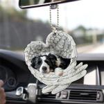 Border Collie Angel Wing Memorial Rearview Ornament