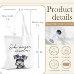 Schnauzer Mom Canvas Tote Bag for Dog Lovers