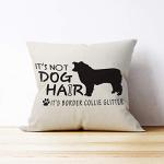 Border Collie Glitter Throw Pillow Cover
