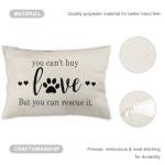 Paw Prints Rescue Love Burlap Throw Pillow