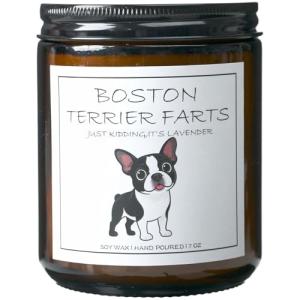 Boston Terrier Lavender Scented Candle Gift