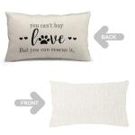 Paw Prints Rescue Love Burlap Throw Pillow