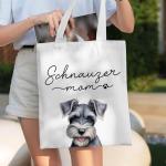 Schnauzer Mom Canvas Tote Bag for Dog Lovers