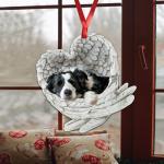 Border Collie Angel Wing Memorial Rearview Ornament