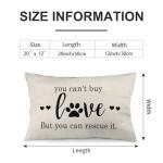 Paw Prints Rescue Love Burlap Throw Pillow