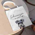 Schnauzer Mom Canvas Tote Bag for Dog Lovers