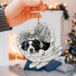 Border Collie Angel Wing Memorial Rearview Ornament