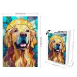 Stained Glass Golden Retriever Dog Jigsaw Puzzle